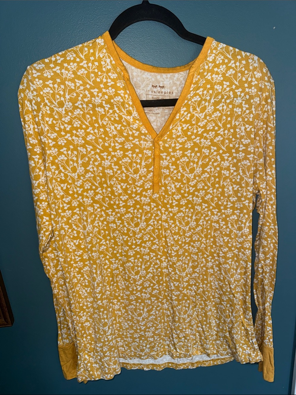 Little Sleepies Yellow Floral pajama set - Picture 4 of 9